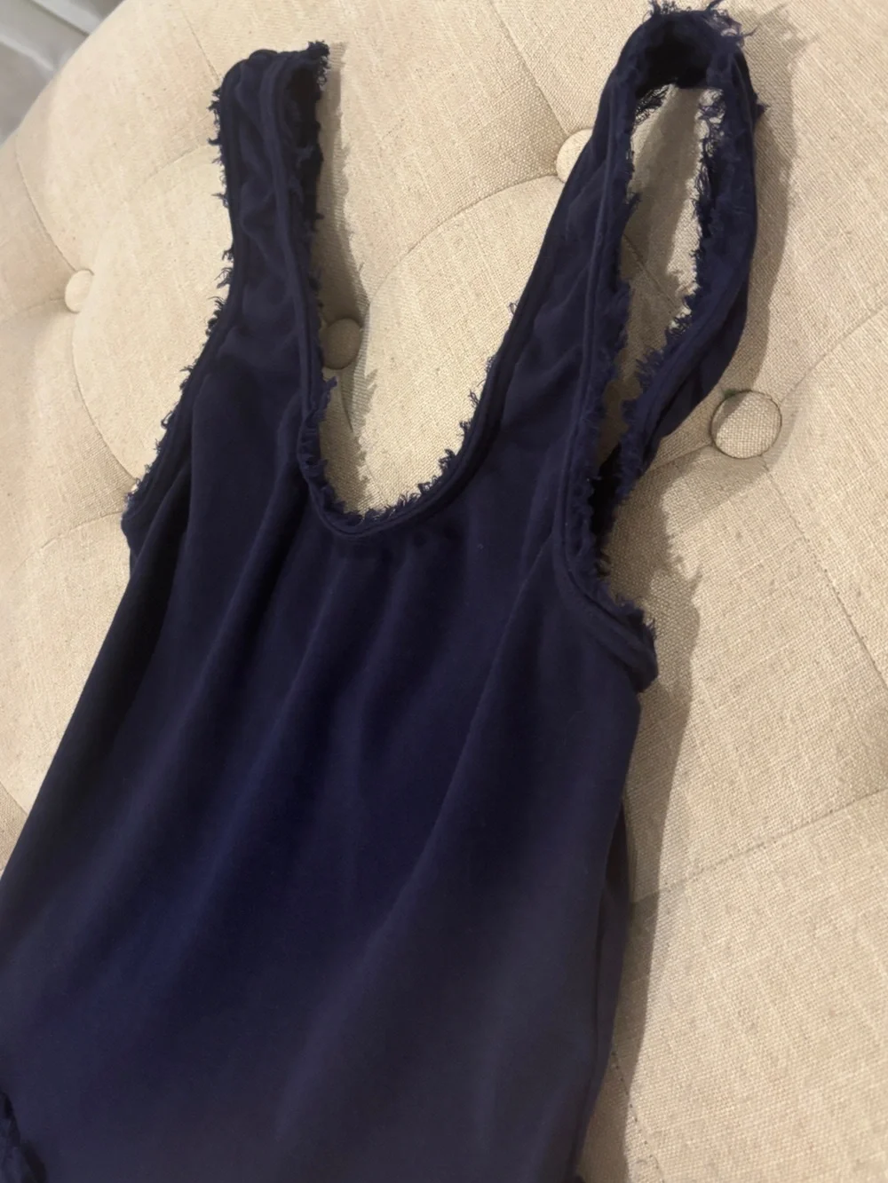 Free People Navy Ruffle Trim Mini Dress